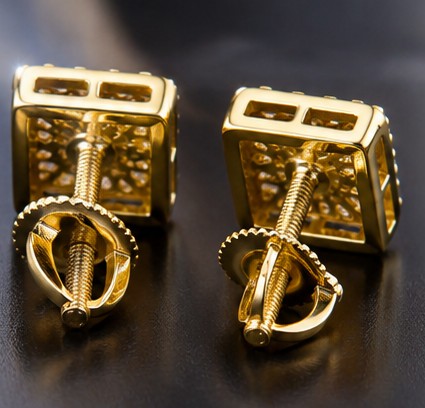 Square Moissanite Earrings