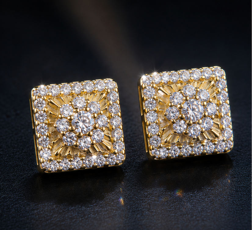 Square Moissanite Earrings