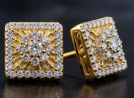 Square Moissanite Earrings